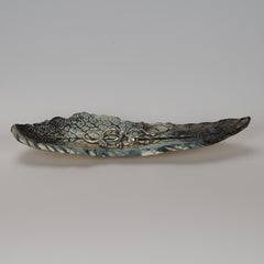 Blue Ceramic Leaf Ring Holder